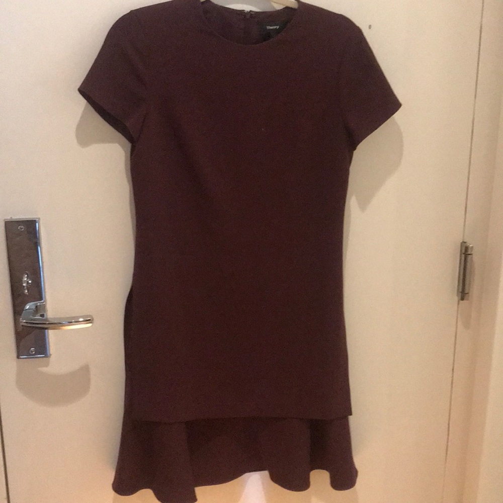 Maroon Theory Flounce Dress short sleeve